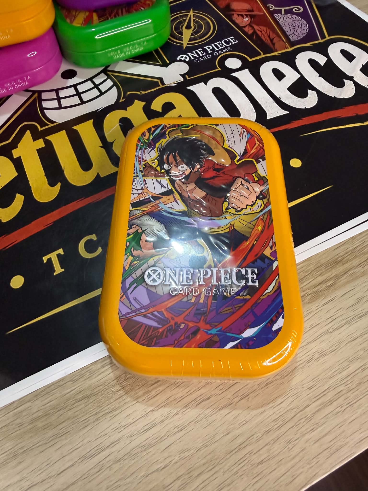 Monkey D. Luffy Storage Tin Box V3 (Asia Exclusive) + Promo Card + 4 Booster Packs OP-13 - OneTugaPiece